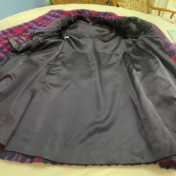 B. Altman & Co. VTG Plaid Art To Wear Artsy Coat Jacket Sz XS Small See Measure - Picture 8 of 10